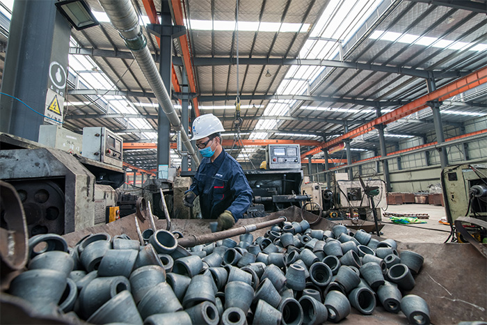 天门网架配件-锥头加工车间